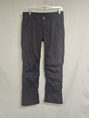 prAna Gray Outdoor Pants Nylon Stretch Roll Up Shorts Size 4 Women's